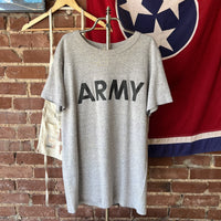 Vintage Army T Shirt 1980s Champion 50/50 Gray Made in USA Mens Medium