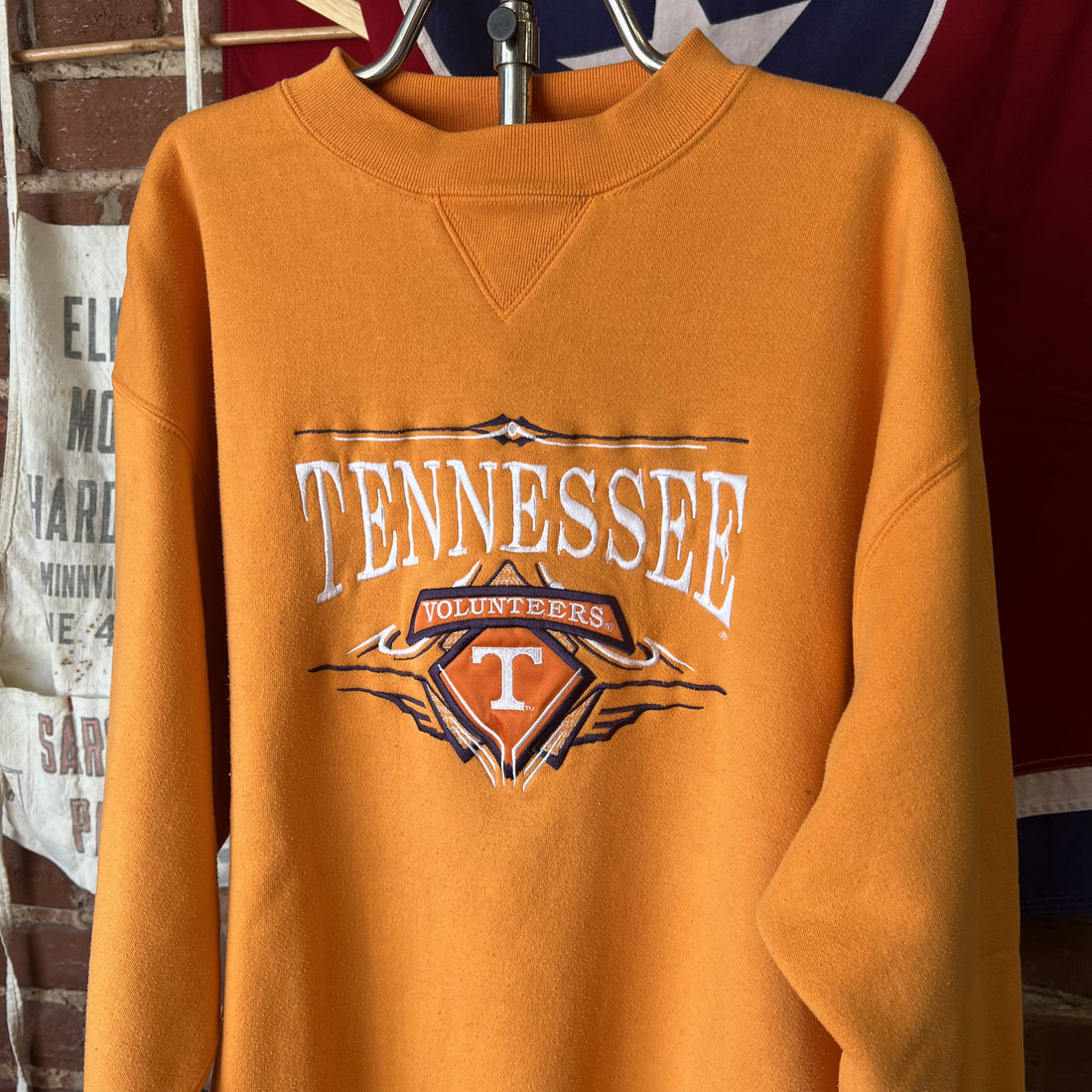 Vintage Tennessee Volunteers Crewneck Sweatshirt Orange Mens Large