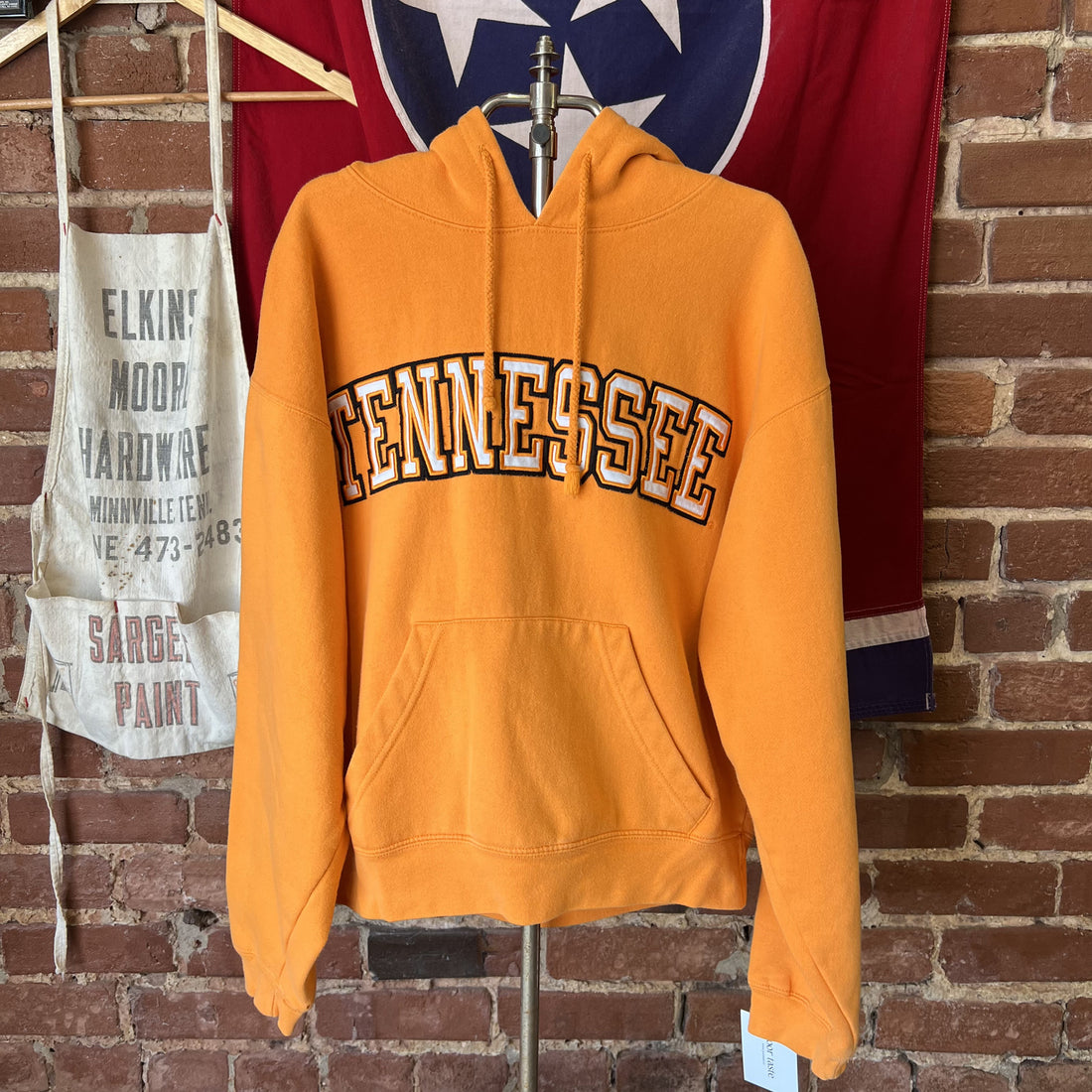 Vintage Tennessee Volunteers Sweatshirt Orange Boxy Cropped Hoodie Womens Medium