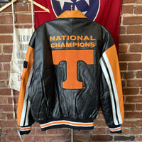 Vintage Tennessee Volunteers Leather Jacket Full Zip Orange and Black Mens XXL