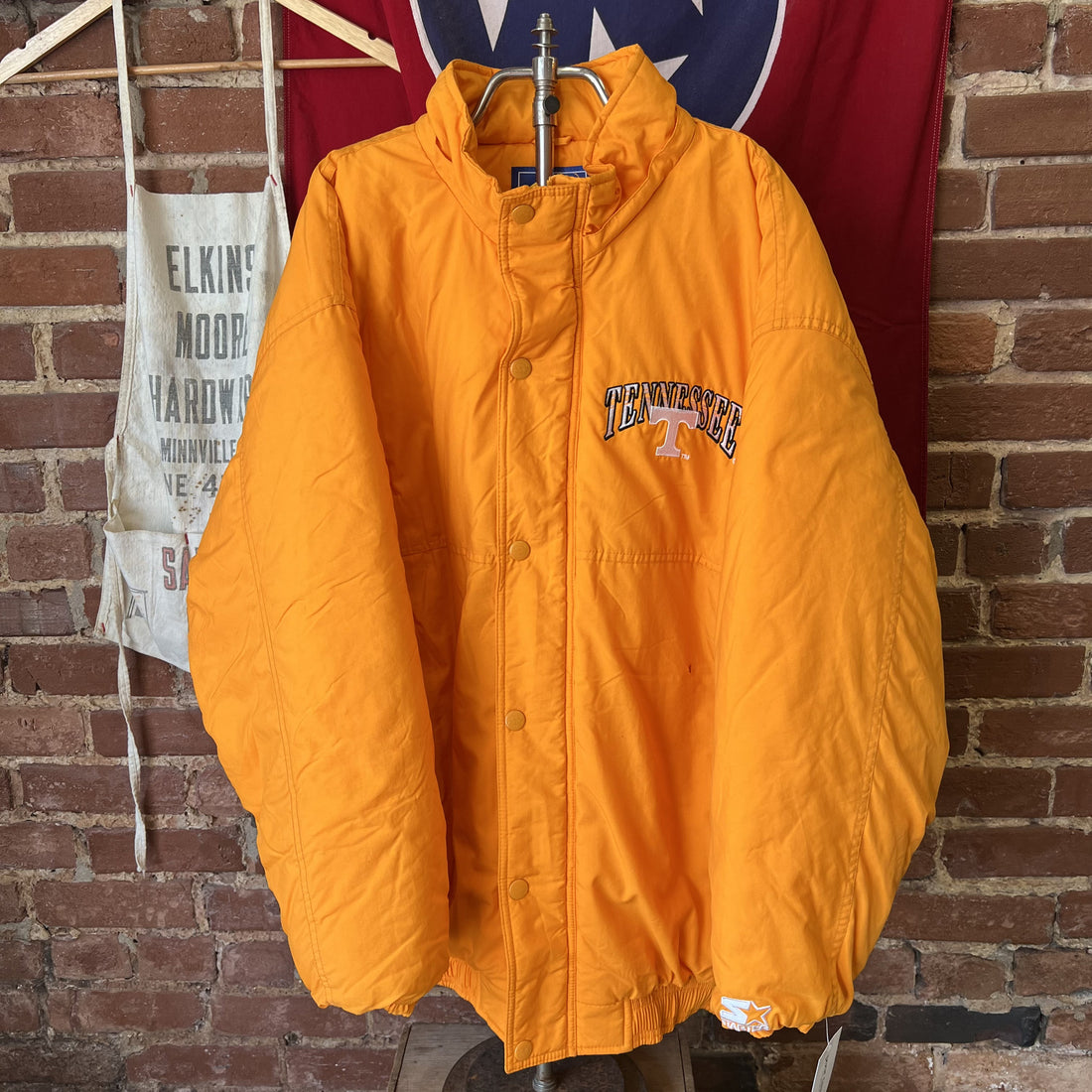 Vintage Tennessee Volunteers Starter Jacket Puffer Orange Mens Large