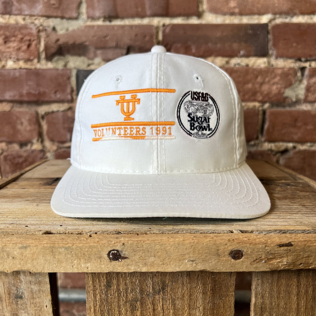 Vintage Tennessee Volunteers Hat Sugar Bowl 1991 White and Orange