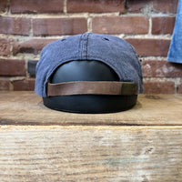 Vintage Abercrombie Hat Made in USA Leather Strap Back Navy Blue Cap