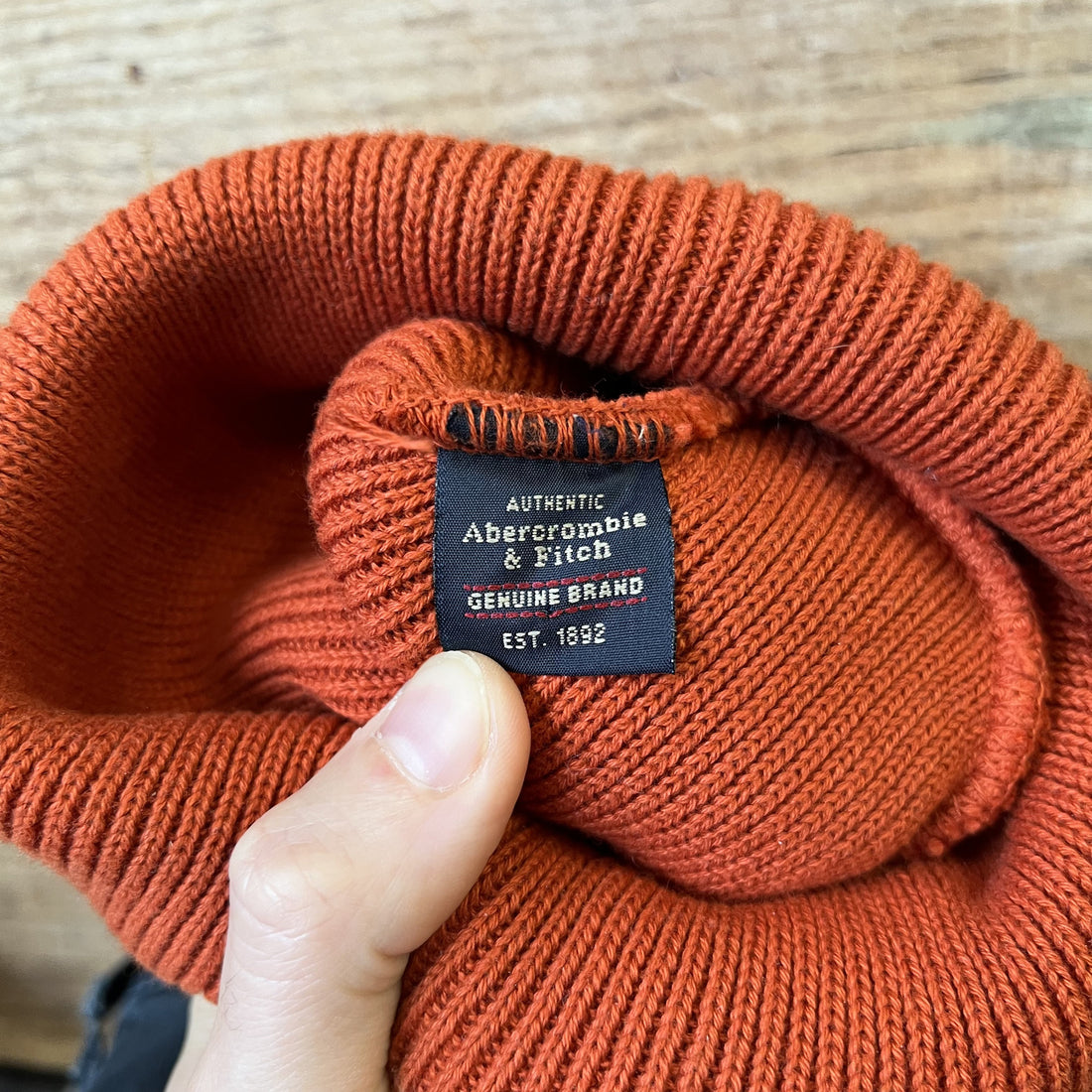 Vintage Abercrombie & Fitch Beanie Orange All Cotton
