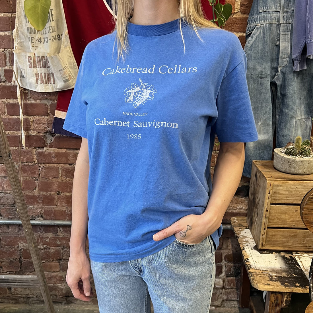Vintage 1980s Cakebread Cellars Cabernet Sauvignon Hanes Beefy-T Shirt Medium