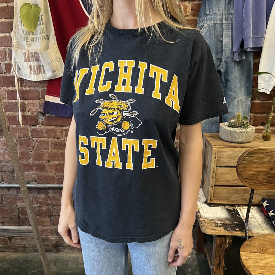 Russell Athletic Wichita State Black T Shirt Mens Small