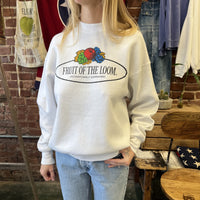 Vintage Fruit of the Loom Sweatshirt White Comfort Wear Mens Large
