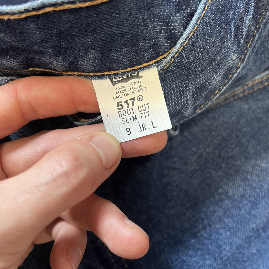 Vintage Levis 517 Bootcut Slim Fit Jeans Dark Wash Made in USA 29x33