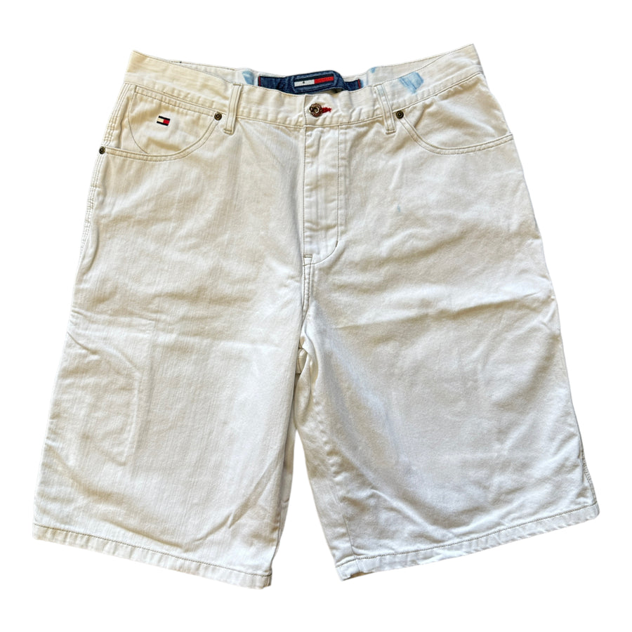 TOMMY HILFIGER BAGGY SHORTS WHITE 'SIZE 36' - 2000S