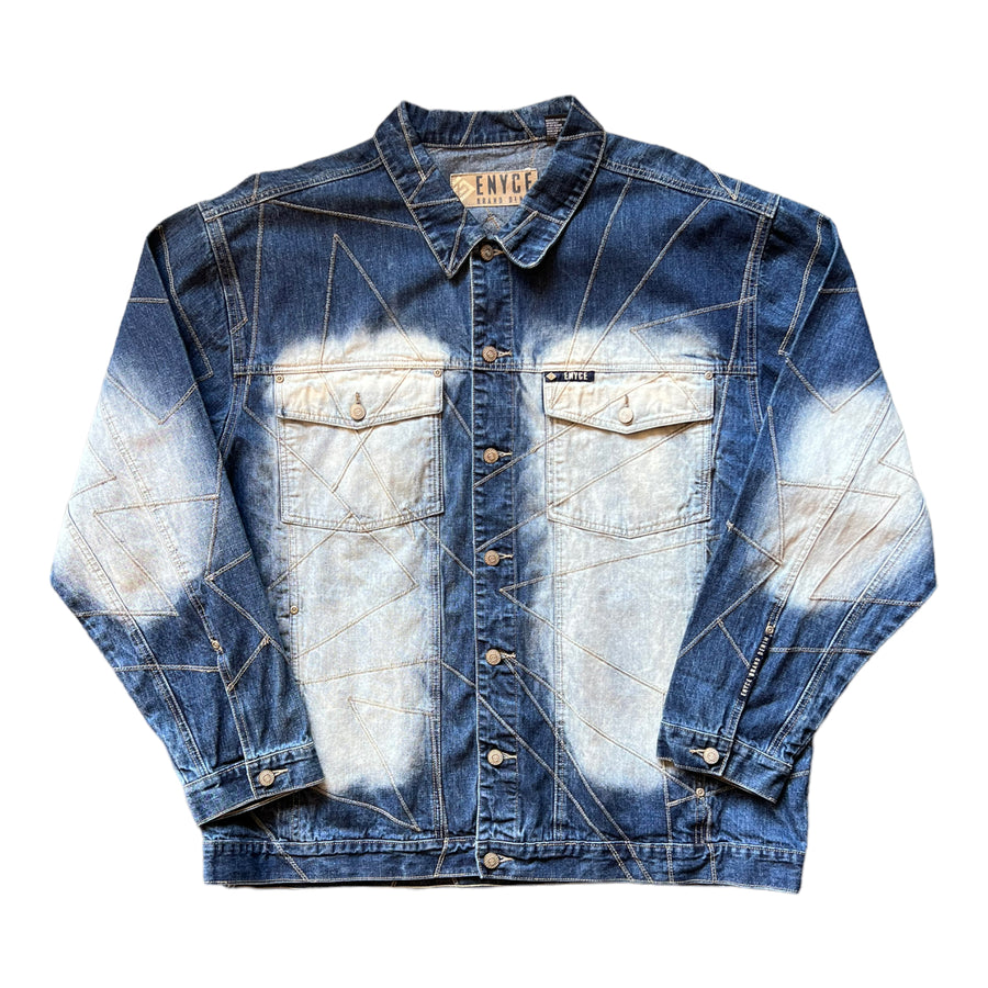 Y2K ENYCE GEOMETRIC DESIGN DENIM JACKET '3XL' - 2000'S