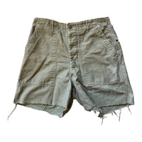 MILITARY CUT OFF SHORTS GREEN 'SIZE 32' - 1990S