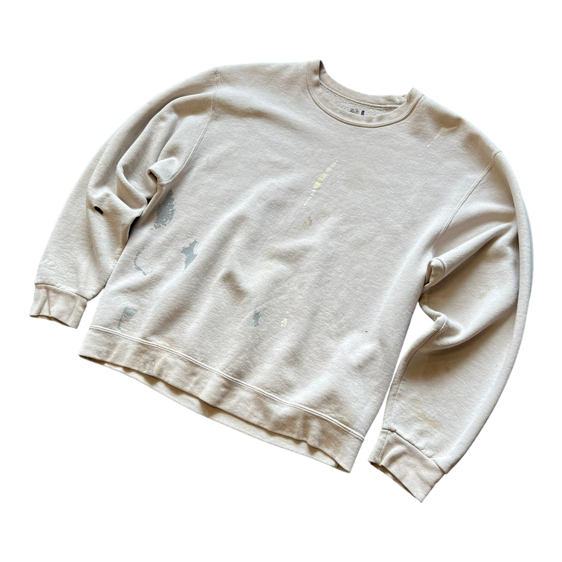 THRASHED BLANK SWEATSHIRT LIGHT TAN LARGE - 2010S