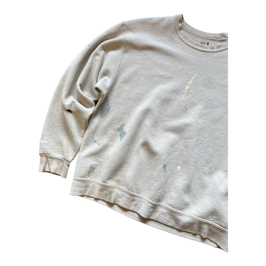 THRASHED BLANK SWEATSHIRT LIGHT TAN LARGE - 2010S