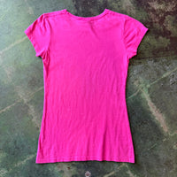 Vintage Y2K Punk Skater Girl DC Shoes Pink Logo T-shirt Women's Small