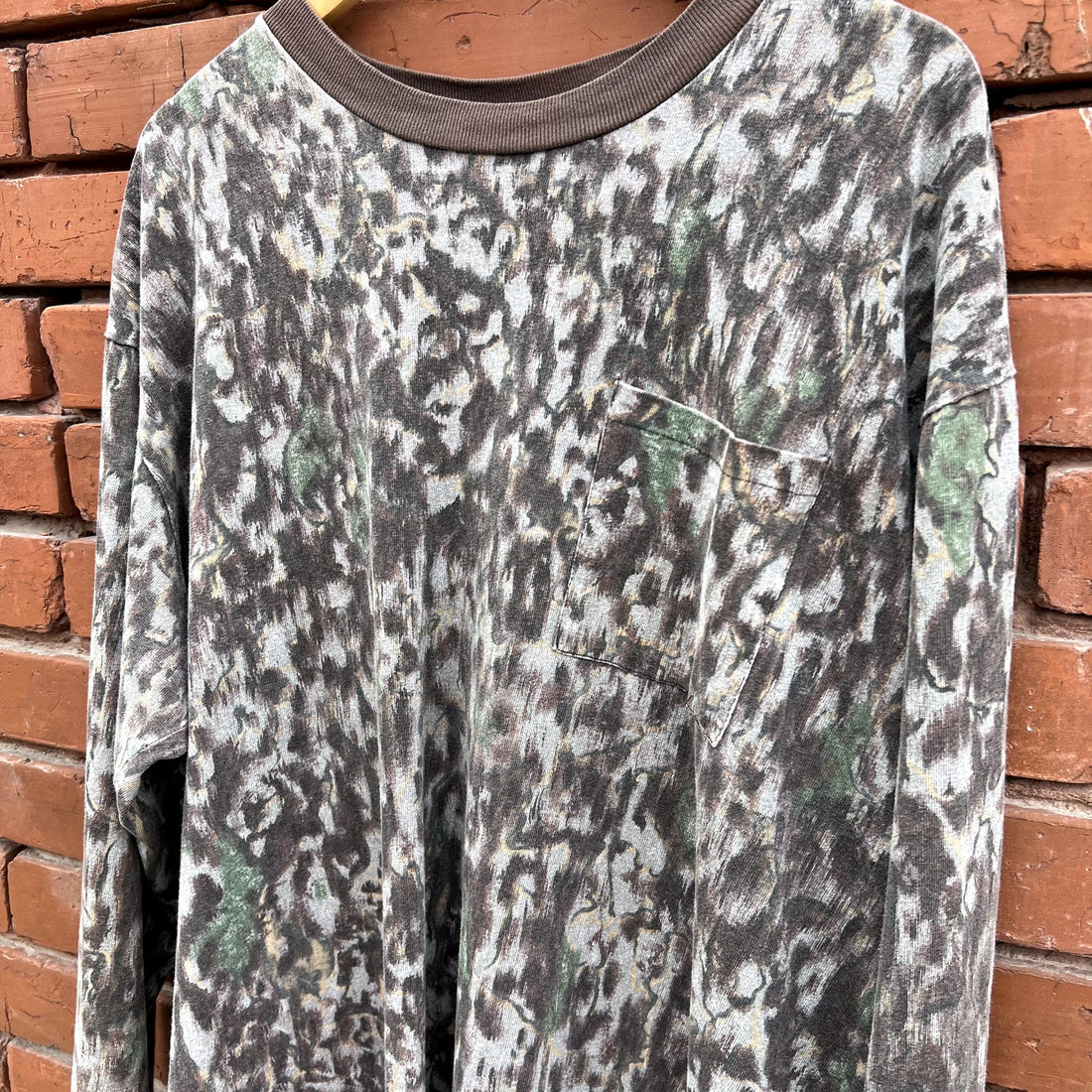 Vintage 1990s Single Stitch Camo Long Sleeve T Shirt XXL