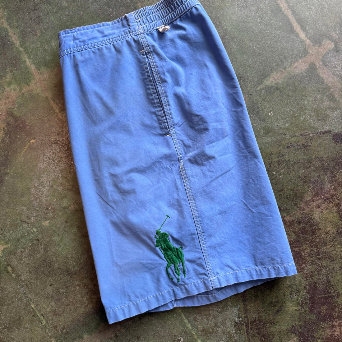 Vintage Ralph Lauren Big Pony Collection Polo Number 3 Blue Swim Trunks XXL