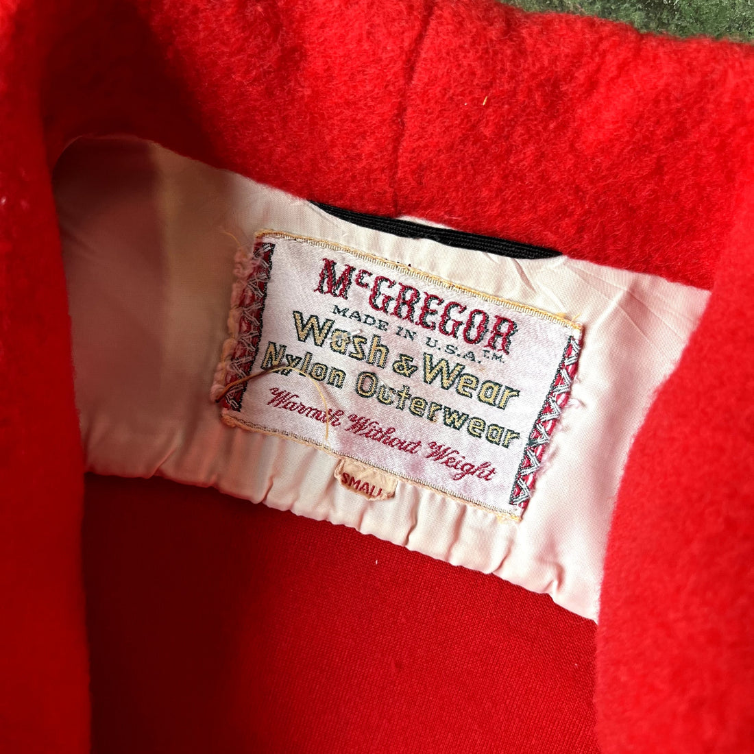 Vintage 1950s McGregor Fleece Quarter Zip Medium Red