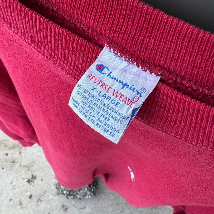 Champion Reverse Weave 90s X-Large レッド Vintage 90's Champion Reverse Weave Red Pullover XL – poor taste