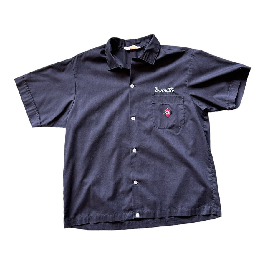 BURGER KING KNOXVILLE CHAIN STITCHED BOWLING SHIRT BLACK ‘LARGE’ - 1970S