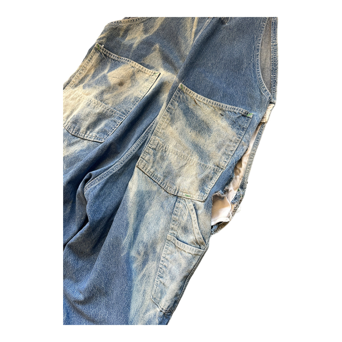 BIG BEN SUN FADED AND DISTRESSED MADE IN USA OVERALLS BLUE ‘LARGE’ - 1970S