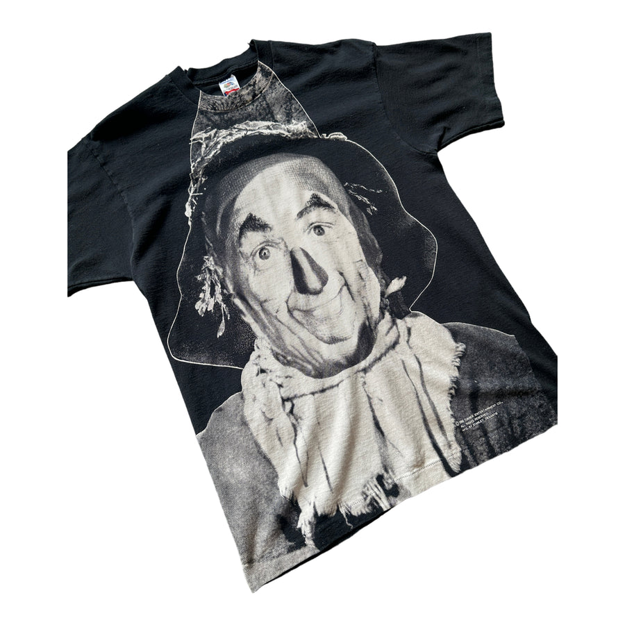 1992 WIZARD OF OZ SCARECROW ALL OVER PRINT T-SHIRT BLACK ‘LARGE’ - 1990S