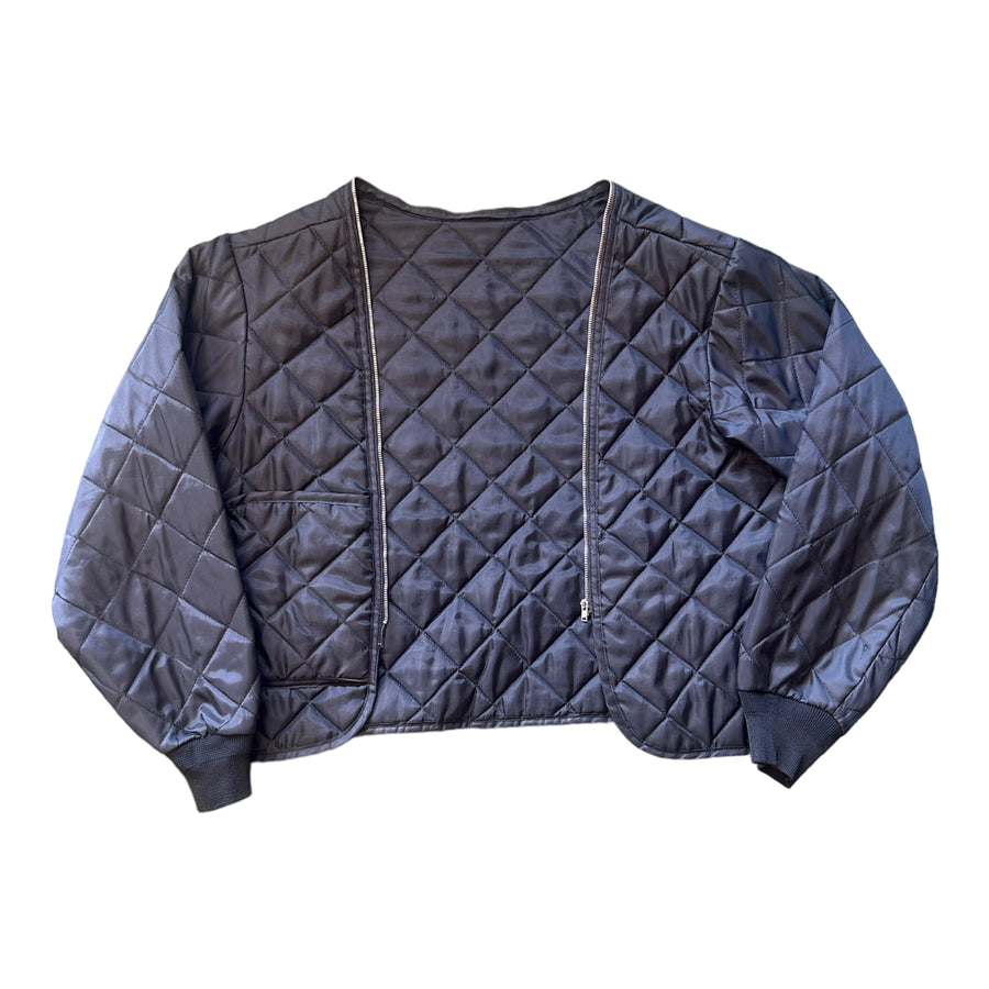 CROPPED & BOXY JACKET LINER BLACK ‘WOMEN’S MEDIUM’ - 1970S