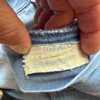 Vintage 1970s Bootcut Jeans Maverick Light Wash Embroidered 32x31 - Made in USA
