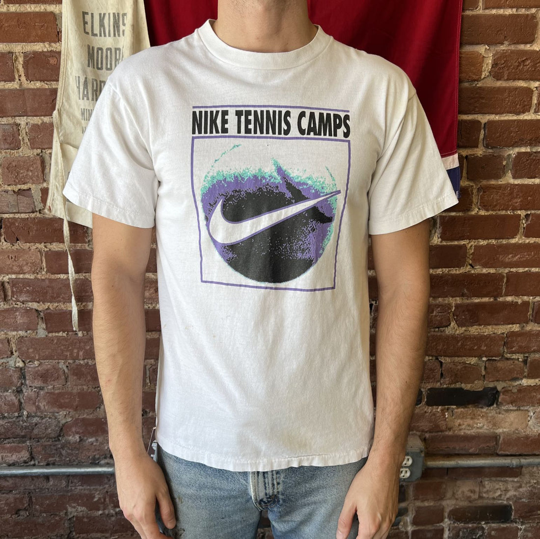Vintage Single Stitch Nike Tennis Camps T Shirt Distressed Mens Large