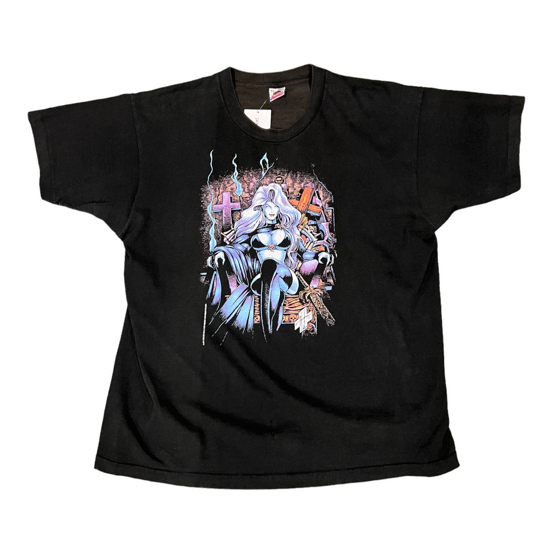 1993 LADY DEATH CHAOS COMICS TEE BLACK ‘XL’ - 1990S