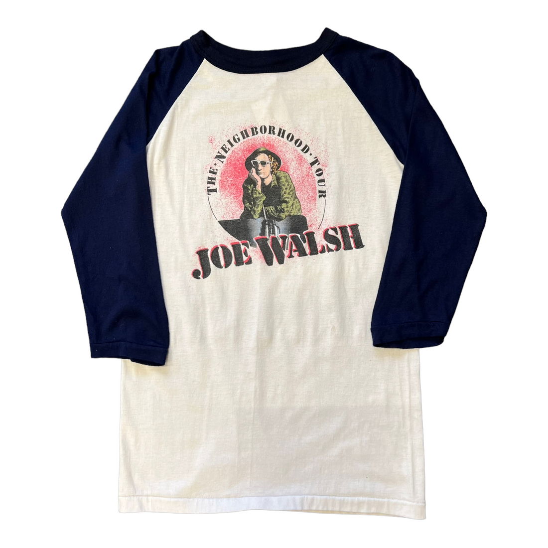 1981 JOE WALSH TOUR BASEBALL TEE WHITE ‘LARGE’ - 1980S
